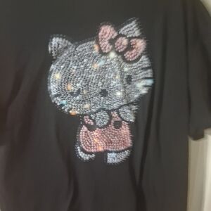 Black T-Shirt with Hello Kitty Design Nwot